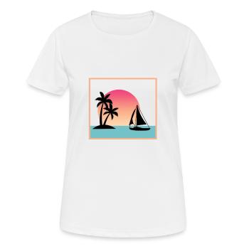 Segel Boot - Frauen T-Shirt atmungsaktiv - Weiß - Vorne - AI Model Female 172 dark (172cm)