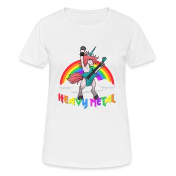 Heavy Metal Einhorn Unicorn Musik Geschenk - Frauen T-Shirt atmungsaktiv - Weiß - Vorne - AI Model Female 172 dark (172cm)