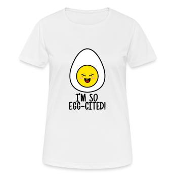 Œuf œuf cité - T-shirt respirant Femme - blanc - Devant - AI Model Female 172 dark (172cm)