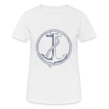 Lake anchor Ahoi captain seafaring sailor sailor - Women's Breathable T-Shirt - white - Front - AI Model Female 172 dark (172cm)