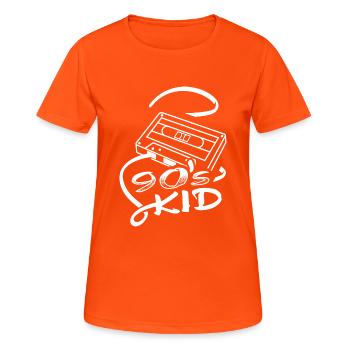 90s Kid 90s child of the 90s 1990 91 92 93 94 - Women's Breathable T-Shirt - neon orange - Front - AI Model Female 172 dark (172cm)