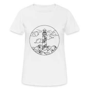 Lighthouse lighthouse in the sea coast - Women's Breathable T-Shirt - white - Front - AI Model Female 172 dark (172cm)