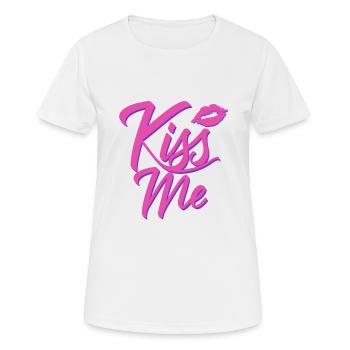 Embrasse moi - T-shirt respirant Femme - blanc - Devant - AI Model Female 172 dark (172cm)