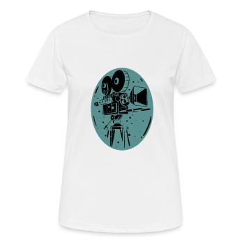 Vintage Theater Movie Camera Cinema Kamermann Gift - Women's Breathable T-Shirt - white - Front - AI Model Female 172 dark (172cm)