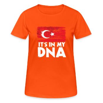 Turquie Dna Türkiye Turks cadeau disant drapeau - T-shirt respirant Femme - orange néon - Devant - AI Model Female 172 dark (172cm)