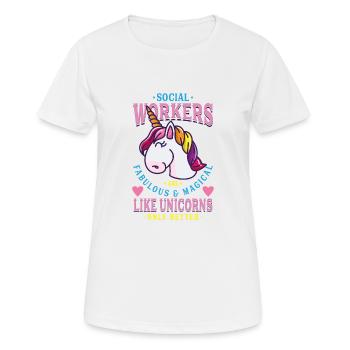 Cadeau de travailleur social - T-shirt respirant Femme - blanc - Devant - AI Model Female 172 dark (172cm)