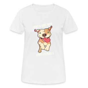 Drôle Staffbull Battle Dog List énonciations de chien - T-shirt respirant Femme - blanc - Devant - AI Model Female 172 dark (172cm)