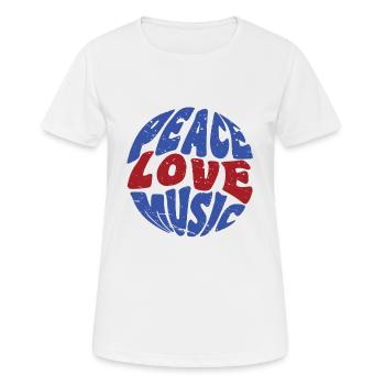 Peace Love Music Hippie Festival Music - Women's Breathable T-Shirt - white - Front - AI Model Female 172 dark (172cm)