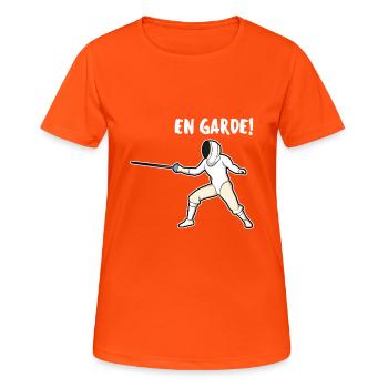 Lustig Fechten Spruch Fechter Fechtkunst Geschenk - Frauen T-Shirt atmungsaktiv - Neonorange - Vorne - AI Model Female 172 dark (172cm)
