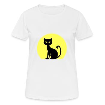 Chat miaou - T-shirt respirant Femme - blanc - Devant - AI Model Female 172 dark (172cm)