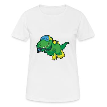 Funny Diving Scuba Diving Dinosaur Diver - T-shirt respirant Femme - blanc - Devant - AI Model Female 172 dark (172cm)