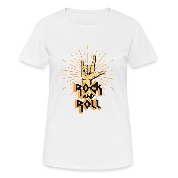 Rock and roll - Women's Breathable T-Shirt - white - Front - AI Model Female 172 dark (172cm)