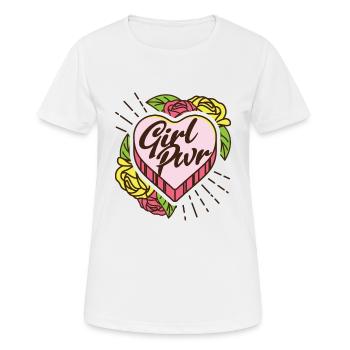 Girl Pwr Mädchenpower Mädchen Frauenabend Liebling - Frauen T-Shirt atmungsaktiv - Weiß - Vorne - AI Model Female 172 dark (172cm)