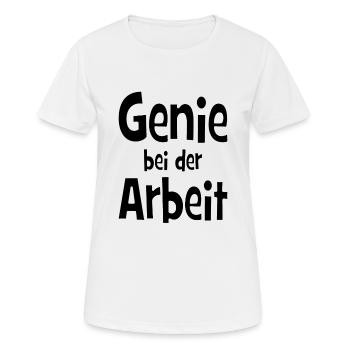 Genie bei der Arbeit - Büro - Job - Chef - Frauen T-Shirt atmungsaktiv - Weiß - Vorne - AI Model Female 172 dark (172cm)