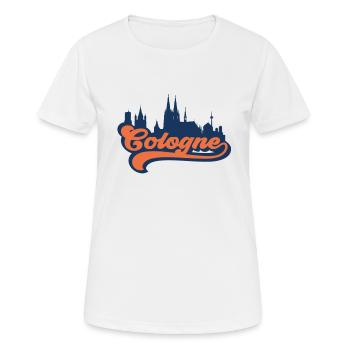 Cologne Retro Silhouette Design - Chemise Cologne - T-shirt respirant Femme - blanc - Devant - AI Model Female 172 dark (172cm)
