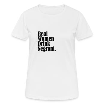 Real Women drink Negroni black Classic Cocktail - Frauen T-Shirt atmungsaktiv - Weiß - Vorne - AI Model Female 172 dark (172cm)
