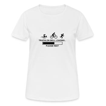 Triathlon skill loading ... please wait - Women's Breathable T-Shirt - white - Front - AI Model Female 172 dark (172cm)