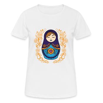 Matryoshka Matryoshka Poupée Russe Russie - T-shirt respirant Femme - blanc - Devant - AI Model Female 172 dark (172cm)