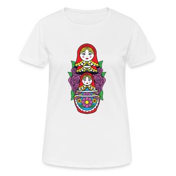 Matryoshka Matryoshka Poupée Russe Russie - T-shirt respirant Femme - blanc - Devant - AI Model Female 172 dark (172cm)