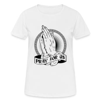 Mains en prière Priez pour nous Mains en prière Dieu priez - T-shirt respirant Femme - blanc - Devant - AI Model Female 172 dark (172cm)