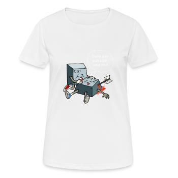 Clavier Clavier Ordinateur PC Nerd Supprimer Delete - T-shirt respirant Femme - blanc - Devant - AI Model Female 172 dark (172cm)