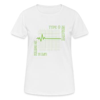 life is killing me type 0 negative - Women's Breathable T-Shirt - white - Front - AI Model Female 172 dark (172cm)