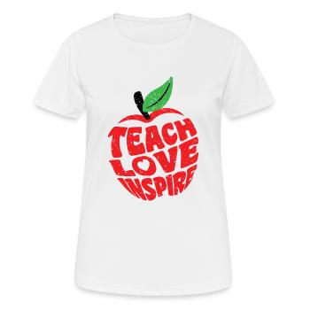 Teach Love Inspire Teacher Teaching Teacher - Women's Breathable T-Shirt - white - Front - AI Model Female 172 dark (172cm)