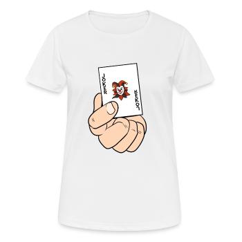 Playing Card Joker Casino Card Game Card Player - Women's Breathable T-Shirt - white - Front - AI Model Female 172 dark (172cm)