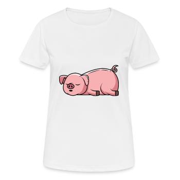 Sleep Pig Sleep Tired pig lazy pig Nope - Women's Breathable T-Shirt - white - Front - AI Model Female 172 dark (172cm)
