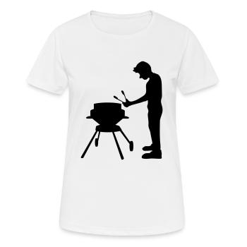 faim bbq grill grill grill manger schuerze gril - T-shirt respirant Femme - blanc - Devant - AI Model Female 172 dark (172cm)