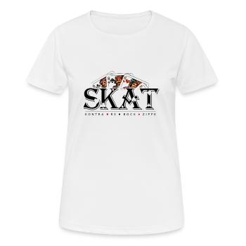 Skat Kartenspiel - Frauen T-Shirt atmungsaktiv - Weiß - Vorne - AI Model Female 172 dark (172cm)