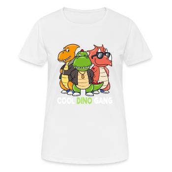 Cool Dino Gang Dinosaurier Gangster - Frauen T-Shirt atmungsaktiv - Weiß - Vorne - AI Model Female 172 dark (172cm)
