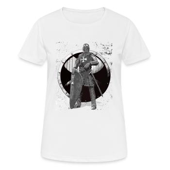 Chevalier templier chevalier guerrier croisé templier - T-shirt respirant Femme - blanc - Devant - AI Model Female 172 dark (172cm)