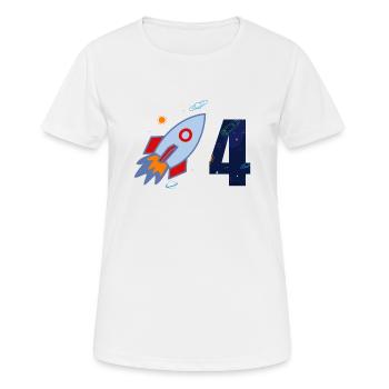 4ème anniversaire chemise enfant cadeau 4 ans - T-shirt respirant Femme - blanc - Devant - AI Model Female 172 dark (172cm)