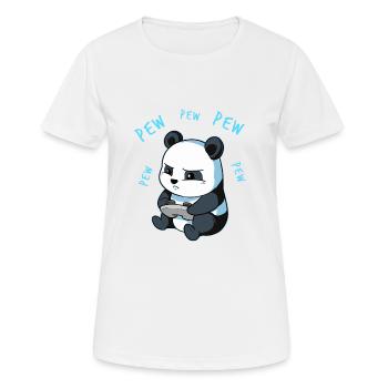 Panda Bear Online Pew Gamer Gaming PC Video Game - Women's Breathable T-Shirt - white - Front - AI Model Female 172 dark (172cm)