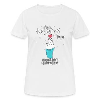 Corée Style Doigt Coeur Main Symbole Pop Musique Lov - T-shirt respirant Femme - blanc - Devant - AI Model Female 172 dark (172cm)