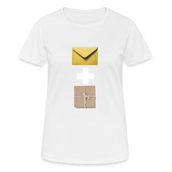 Courrier, courrier, colis. - T-shirt respirant Femme - blanc - Devant - AI Model Female 172 dark (172cm)
