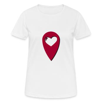 Location heart - Women's Breathable T-Shirt - white - Front - AI Model Female 172 dark (172cm)