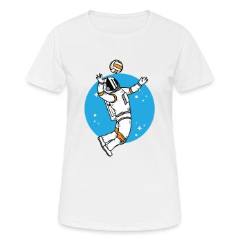 Volleyball Astronaut Beachvolleyball - Frauen T-Shirt atmungsaktiv - Weiß - Vorne - AI Model Female 172 dark (172cm)