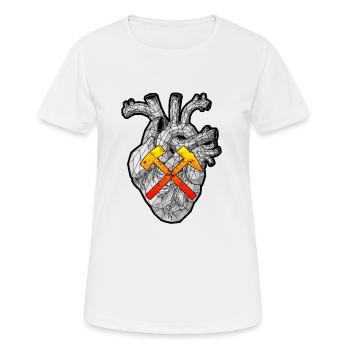 Le battement de coeur du copain avec des maillets et des fers. - T-shirt respirant Femme - blanc - Devant - AI Model Female 172 dark (172cm)
