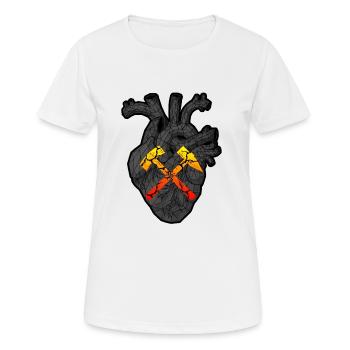 Le battement de coeur du copain avec maillets et fers - T-shirt respirant Femme - blanc - Devant - AI Model Female 172 dark (172cm)