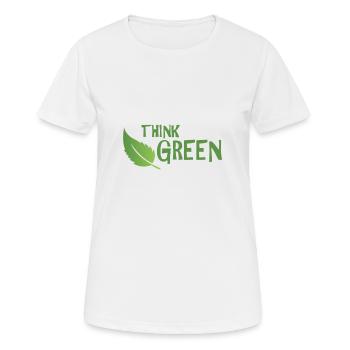 Klimaschutz - Frauen T-Shirt atmungsaktiv - Weiß - Vorne - AI Model Female 172 dark (172cm)
