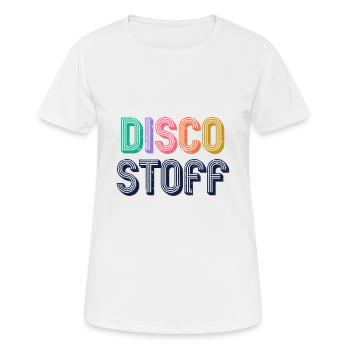 discostuff, tissu et liqueur, nuit dans le disse - T-shirt respirant Femme - blanc - Devant - AI Model Female 172 dark (172cm)
