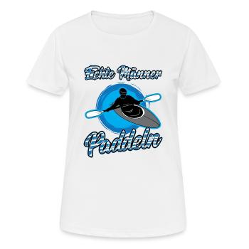 Echte Männer Paddeln Kanu Kajak - Frauen T-Shirt atmungsaktiv - Weiß - Vorne - AI Model Female 172 dark (172cm)