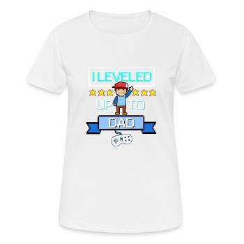 Level Up Daddy Daddy Retro Pixel Gamer Gaming Daddy - Women's Breathable T-Shirt - white - Front - AI Model Female 172 dark (172cm)