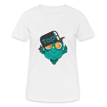 Chouette en couple avec pot sans couvercle - T-shirt respirant Femme - blanc - Devant - AI Model Female 172 dark (172cm)