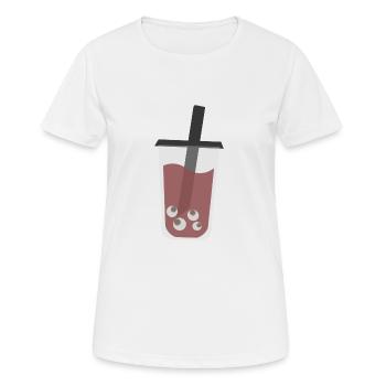 Gobelet d’horreur - T-shirt respirant Femme - blanc - Devant - AI Model Female 172 dark (172cm)