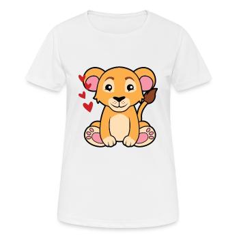 petit lion doux bébé lion - T-shirt respirant Femme - blanc - Devant - AI Model Female 172 dark (172cm)
