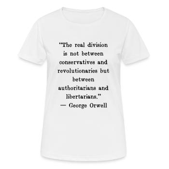 Die wirkliche Spaltung liegt nicht zwischen Konservativen - Frauen T-Shirt atmungsaktiv - Weiß - Vorne - AI Model Female 172 dark (172cm)