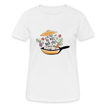 Nous voulons vous Wok - T-shirt respirant Femme - blanc - Devant - AI Model Female 172 dark (172cm)
